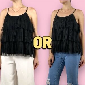 Mesh layered back top